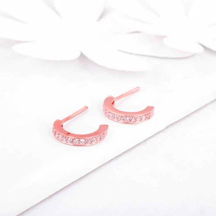 Rose Gold Bliss Hoop Earrings - Image 2