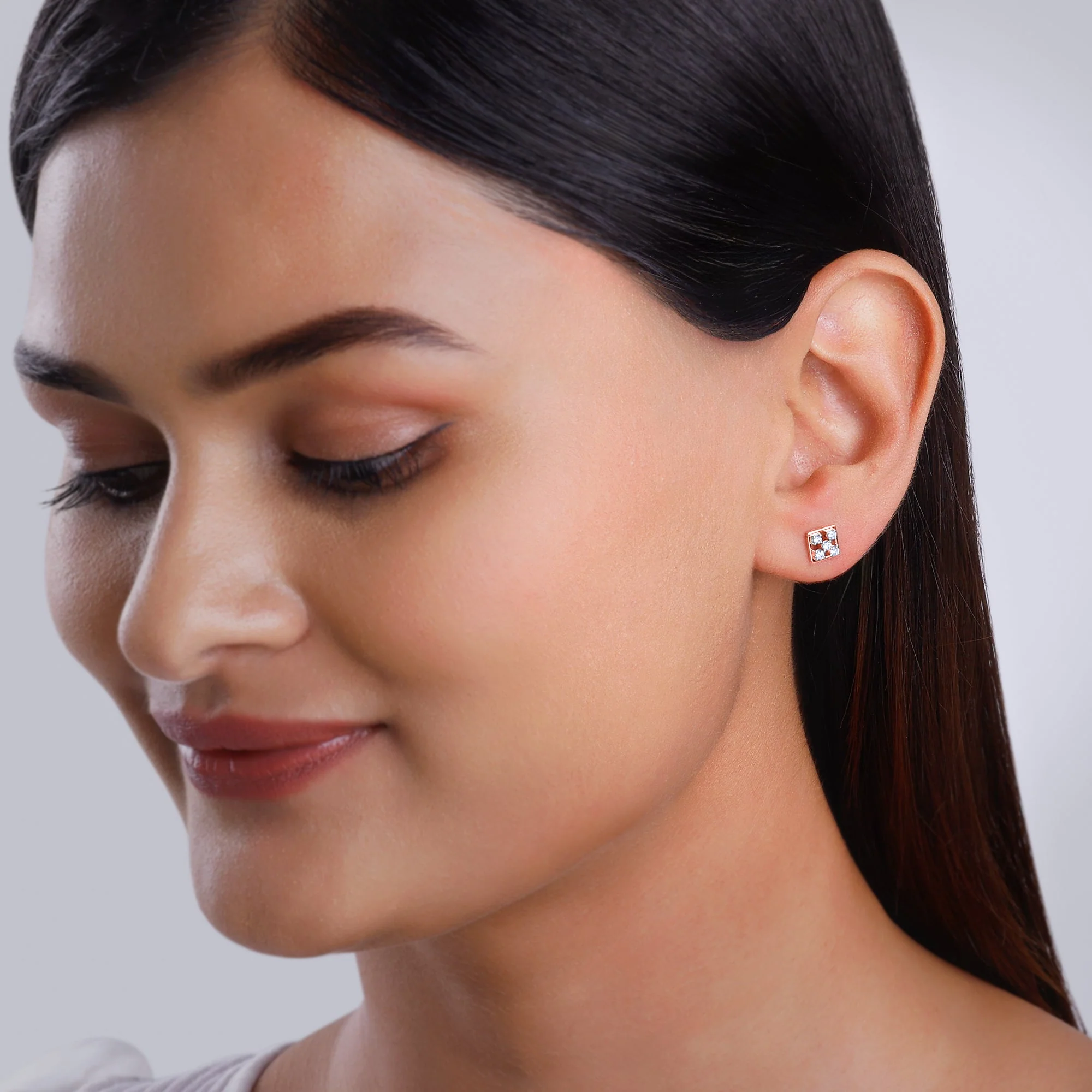 Rose Gold Blissful Moments Diamond Studs - Image 3