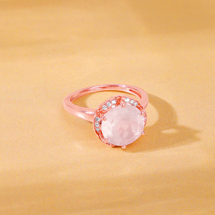 Rose Gold Bloom Rose Quartz Ring - Image 2