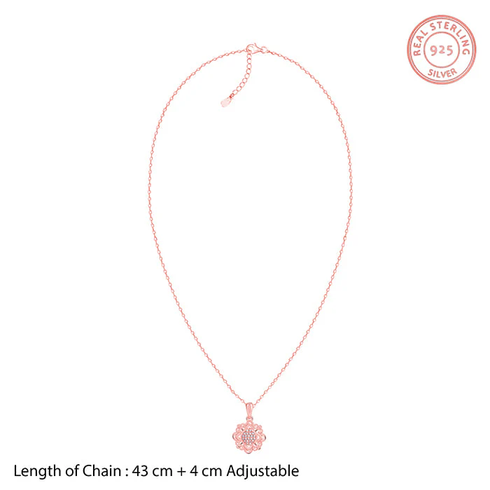 Rose Gold Bloomie Pendant With Link Chain - Image 6
