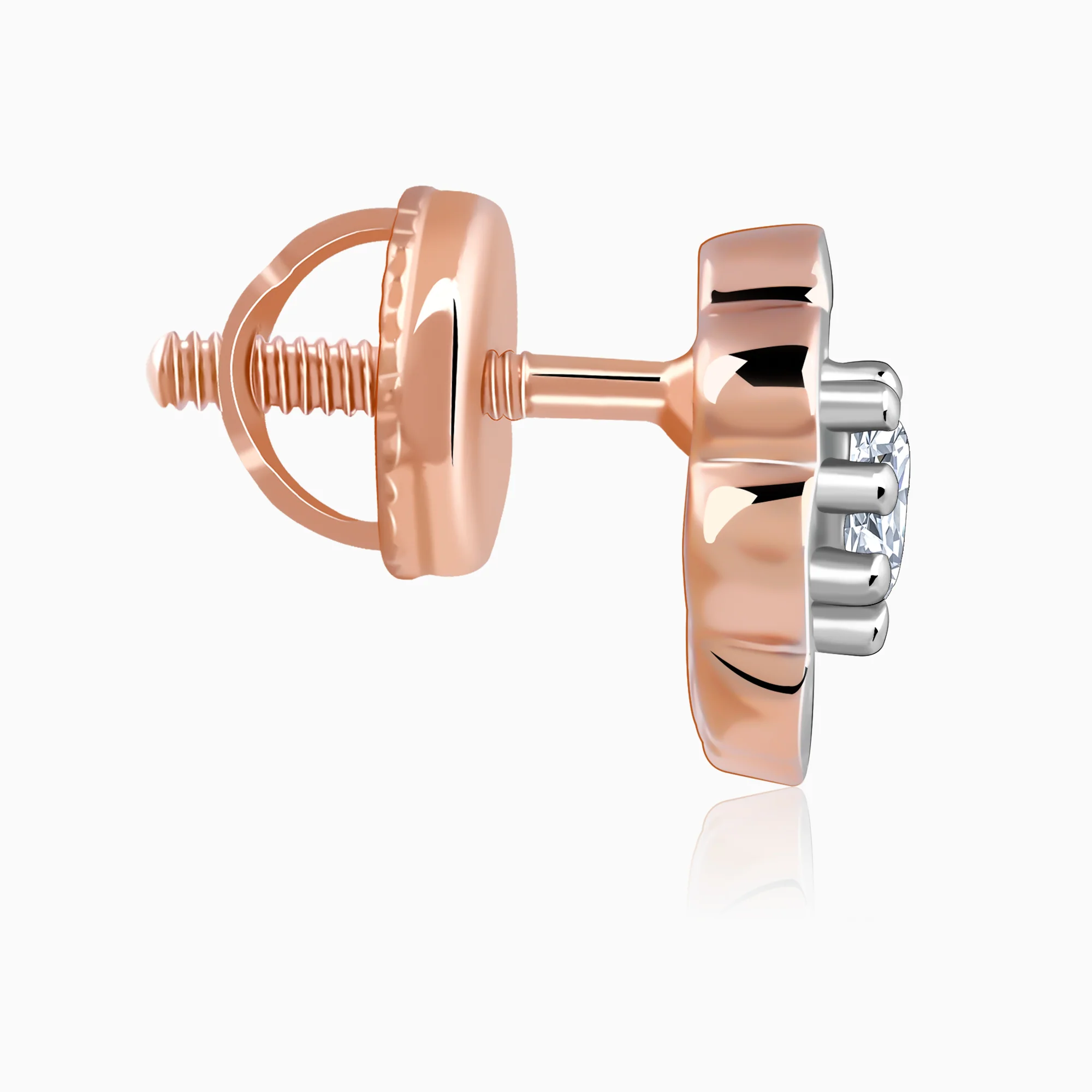 Rose Gold Blooming Cluster Lab Grown Diamond Earrings - Image 5