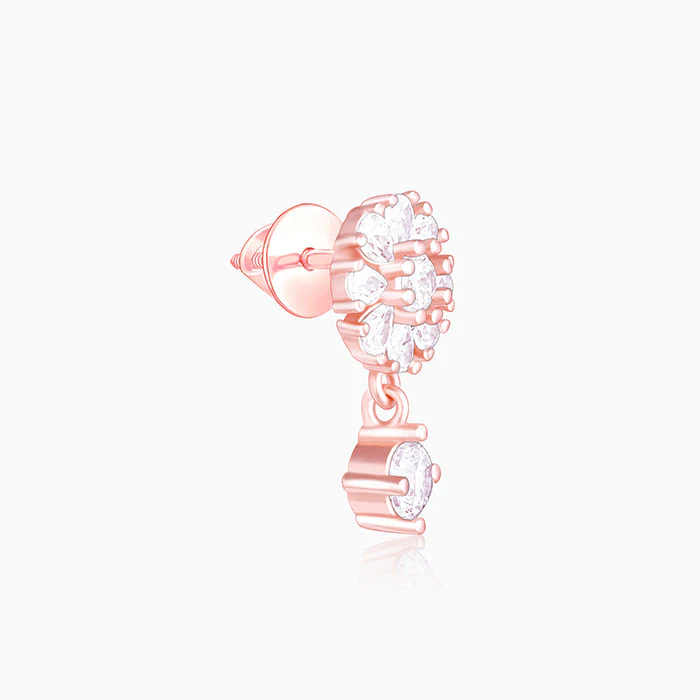 Rose Gold Floral Earrings - Image 4
