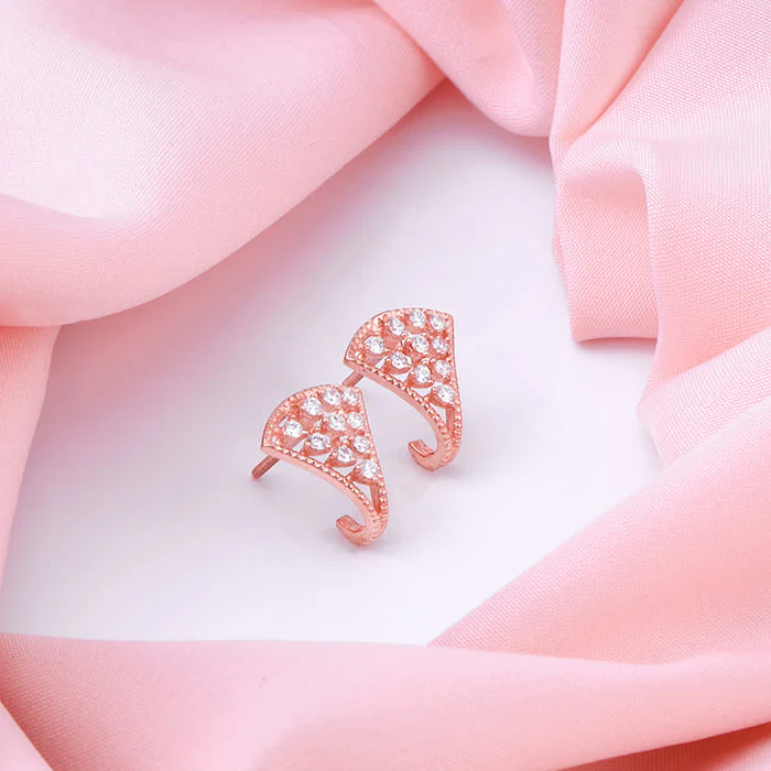 Rose Gold Blushing Glamour Loop Earrings - Image 2