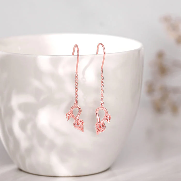 Rose Gold Brahma Kamal Bud Earrings - Image 2
