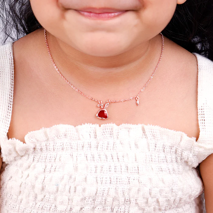 Rose Gold Bunny Kids Necklace - Image 3