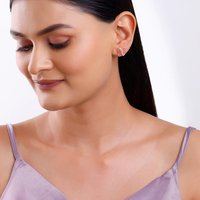 Rose Gold Buttercup Filigree Earrings - Image 3