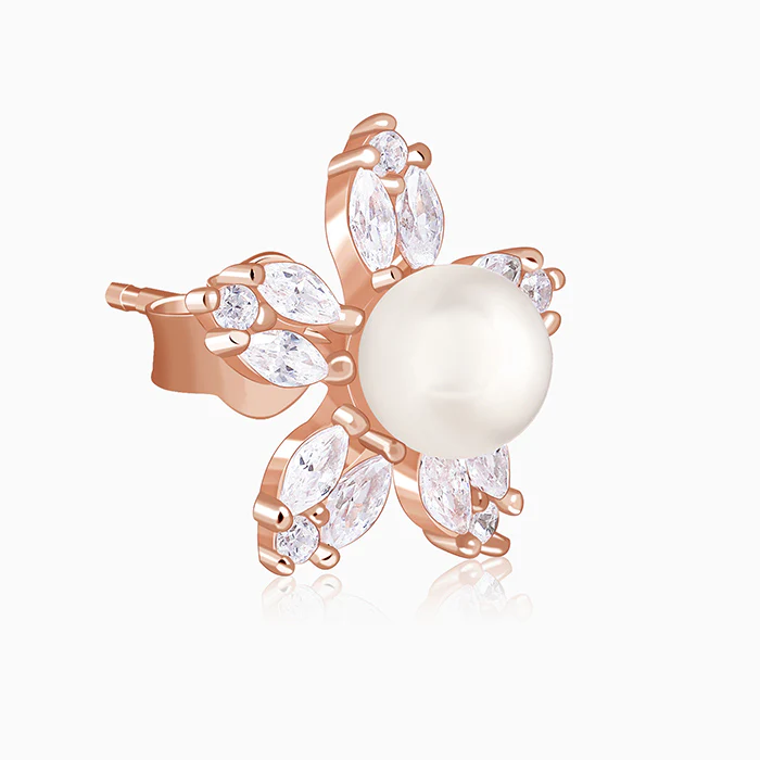 Rose Gold Byeol Pearl Earrings - Image 4