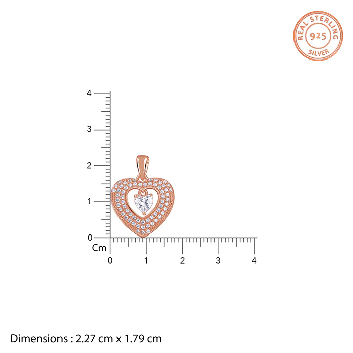 Rose Gold Celeste Heart Pendant With Link Chain - Image 5