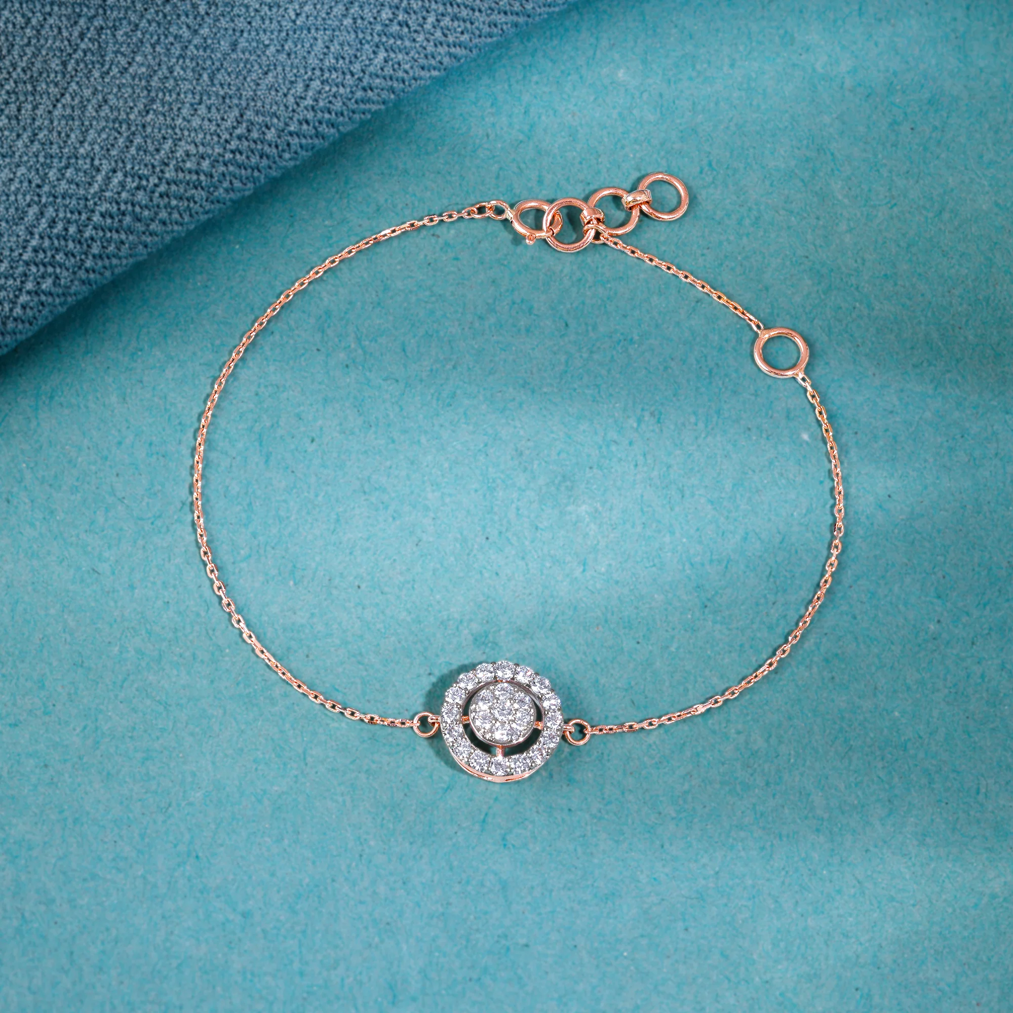 Rose Gold Chamomile Lab Grown Diamond Bracelet - Image 2