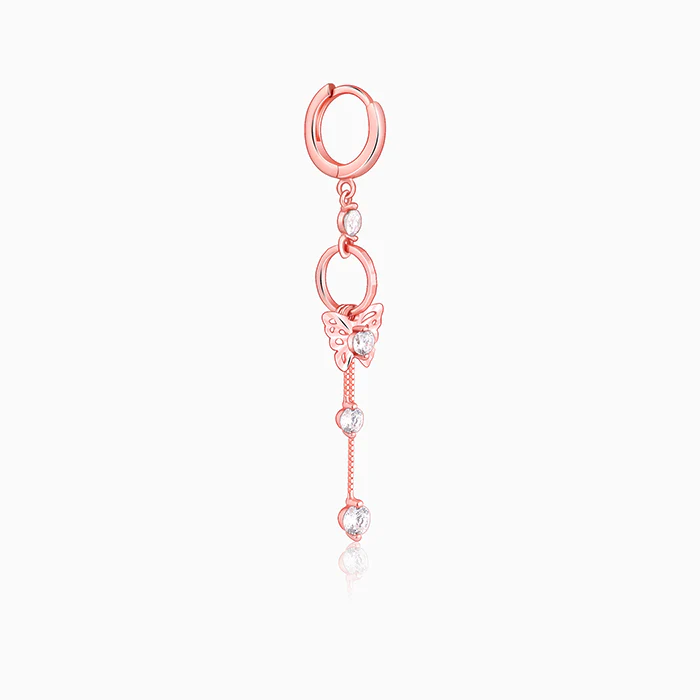 Rose Gold Charming Butterfly Earrings - Image 4