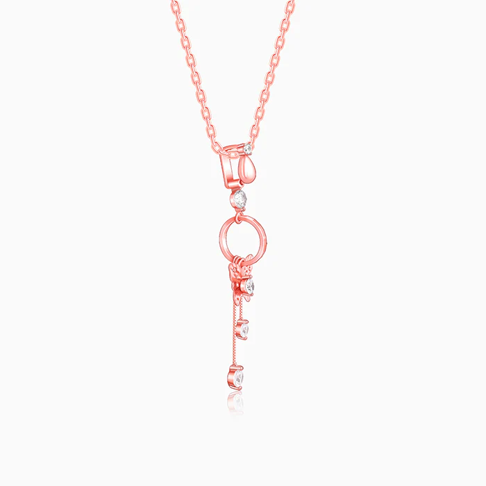Rose Gold Charming Butterfly Pendant with Link Chain - Image 5