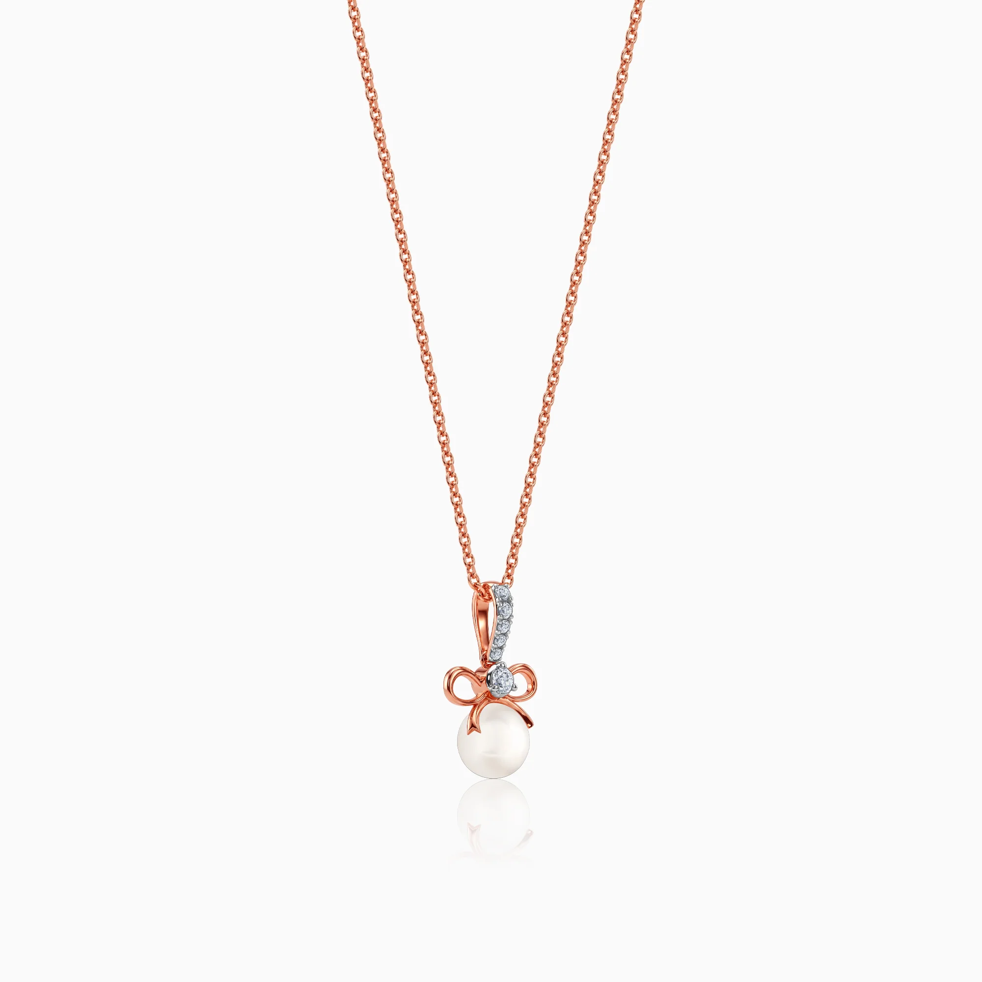 Rose Gold Cielo Bow Lab Grown Diamond Pendant - Image 4
