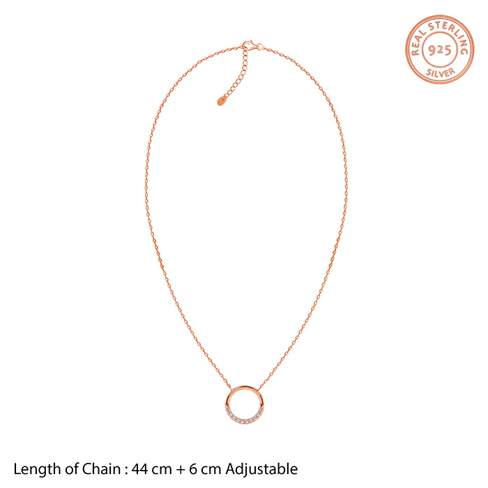 Rose Gold Circle of Shine Necklace - Image 5