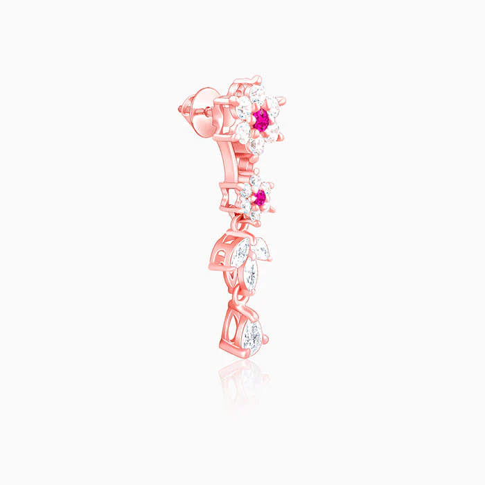 Rose Gold Classic Floral Earrings - Image 4