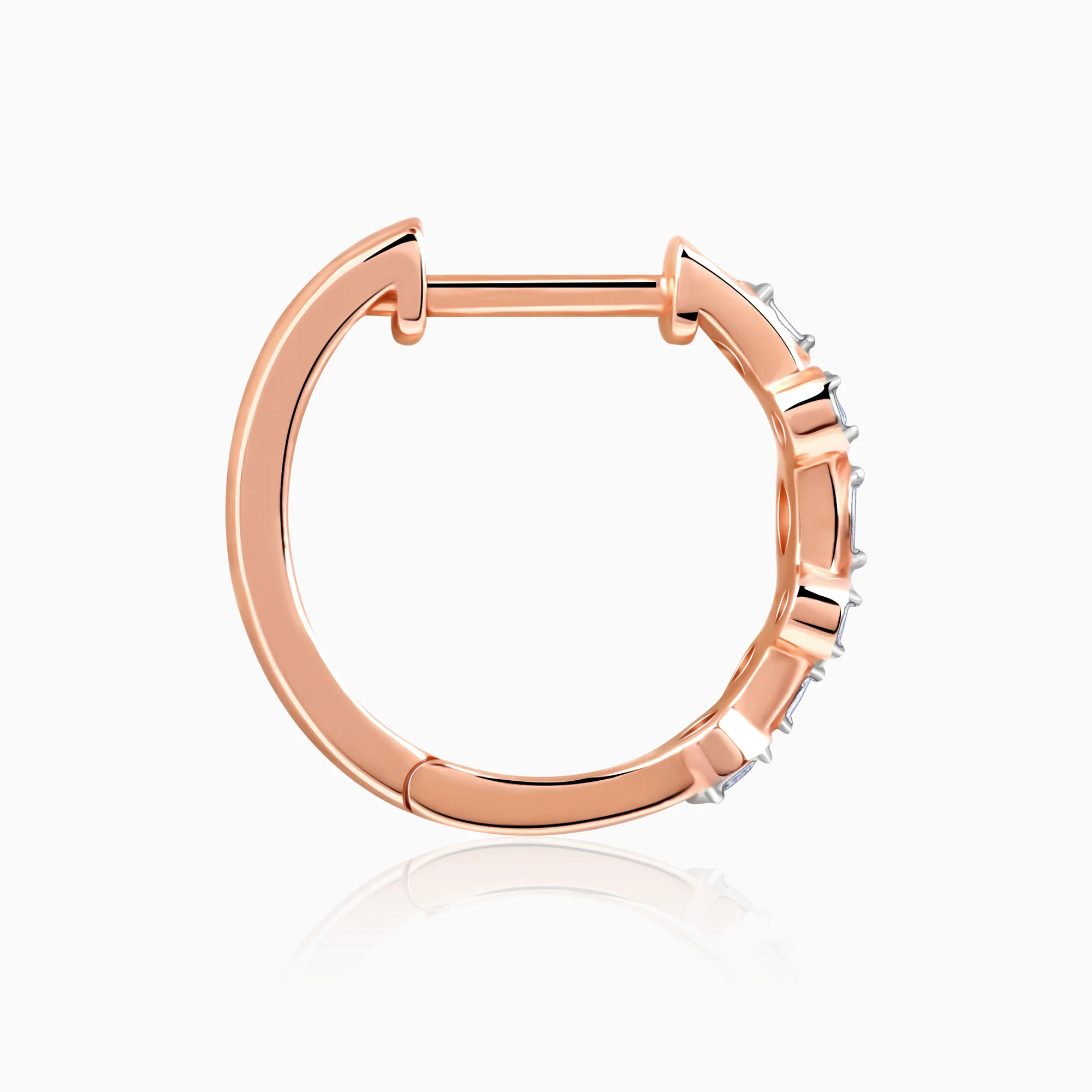 Rose Gold Classic Hoop Lab Grown Diamond Earrings - Image 5