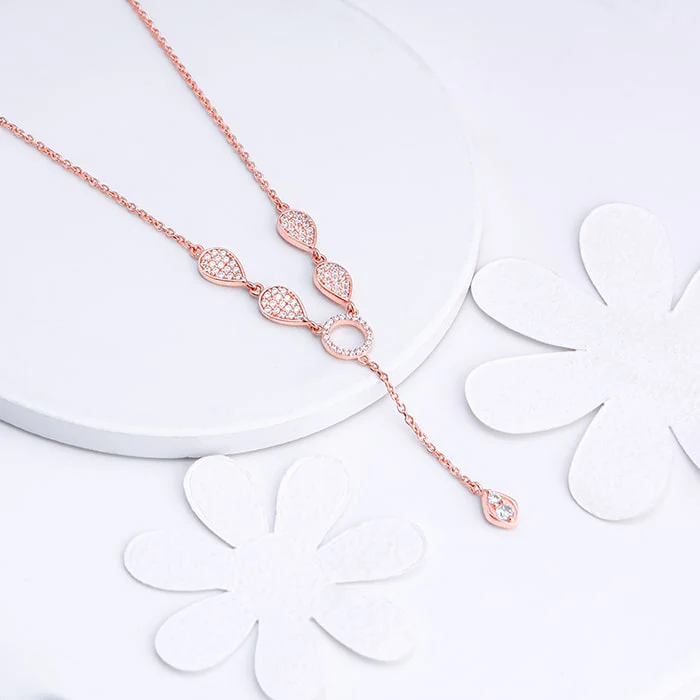 Rose Gold Classic Lariat Necklace - Image 2
