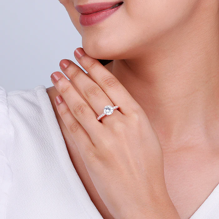 Rose Gold Classic Shimmering Ring - Image 4