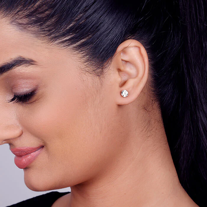Rose Gold Classic Zircon Earrings - Image 3