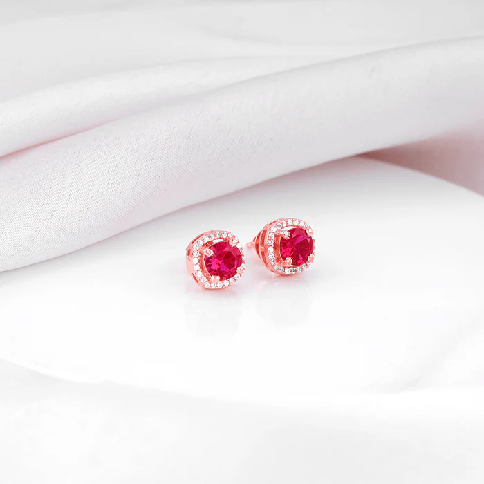 Rose Gold Classy Pink Earrings - Image 2