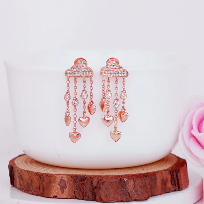 Rose Gold Cloud of Love Earrings - Image 2