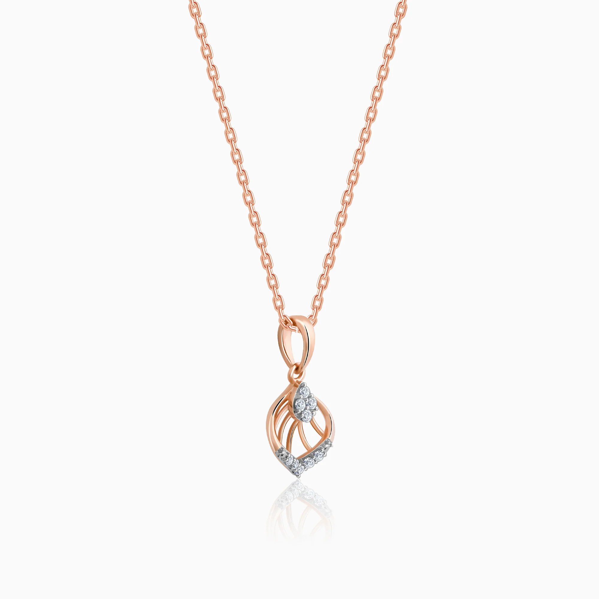 Rose Gold Cocoon Diamond Pendant - Image 4