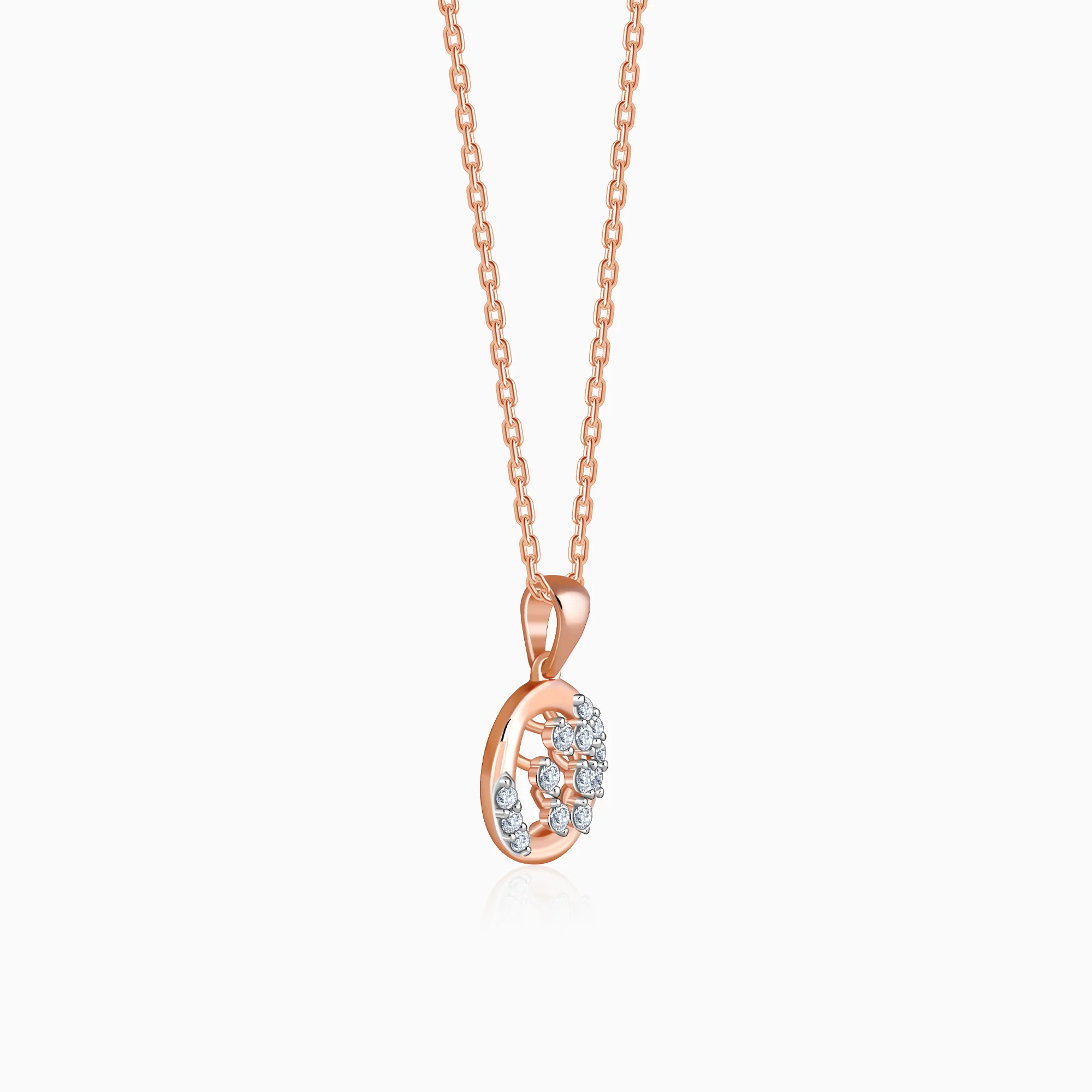 Rose Gold Cocoon Lab Grown Diamond Pendant - Image 4