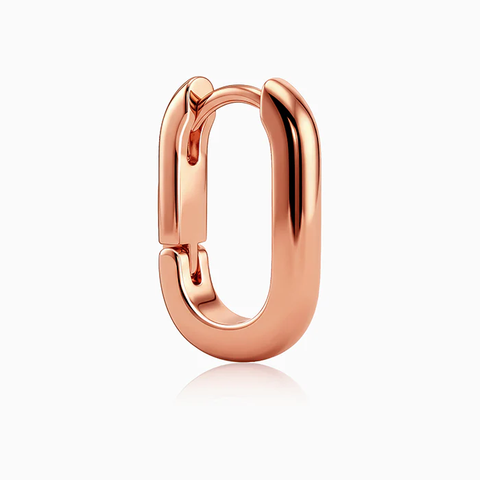 Rose Gold Contemporary Hoop Earrings - Image 4