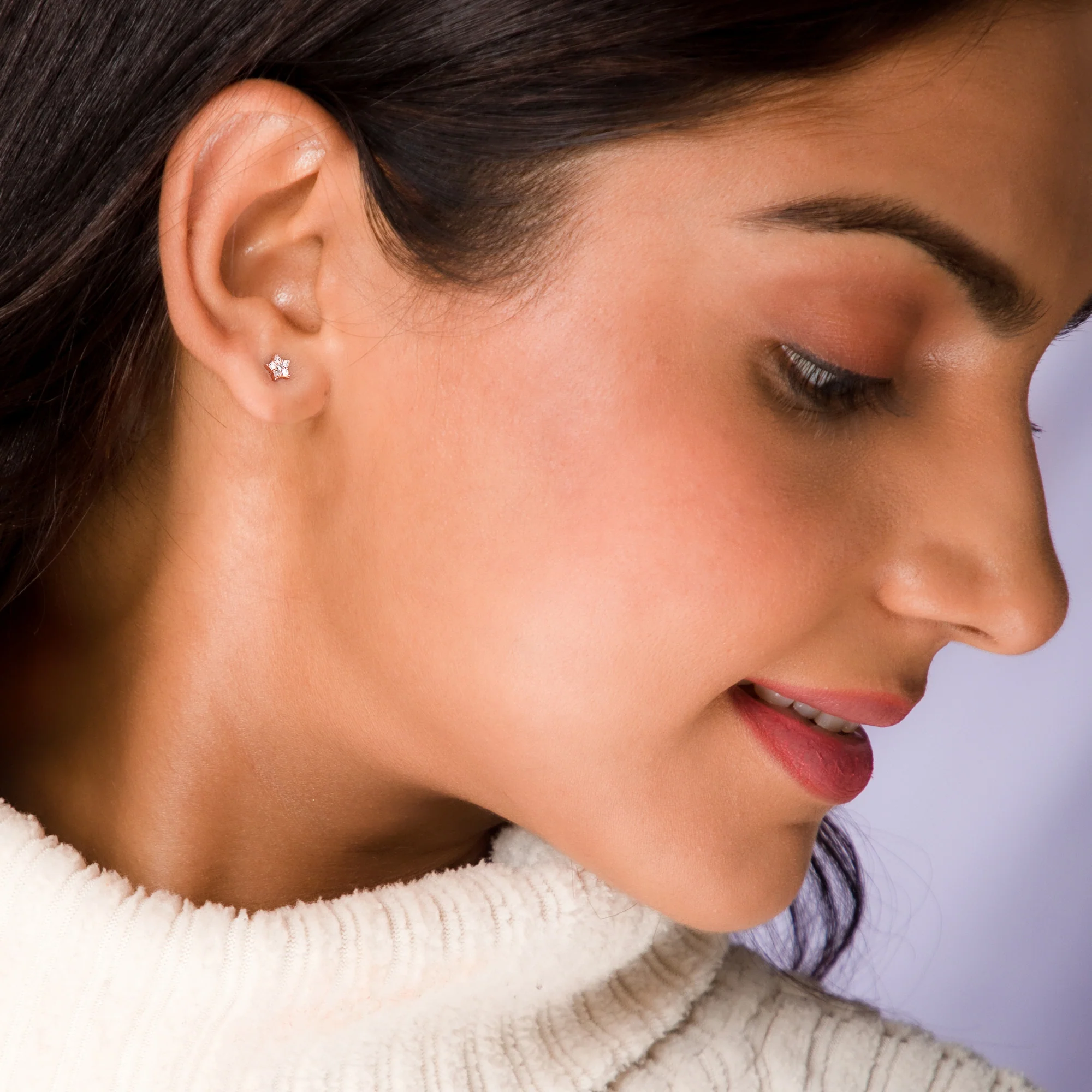 Rose Gold Star Constellation Necklace & Earrings Set - Image 3