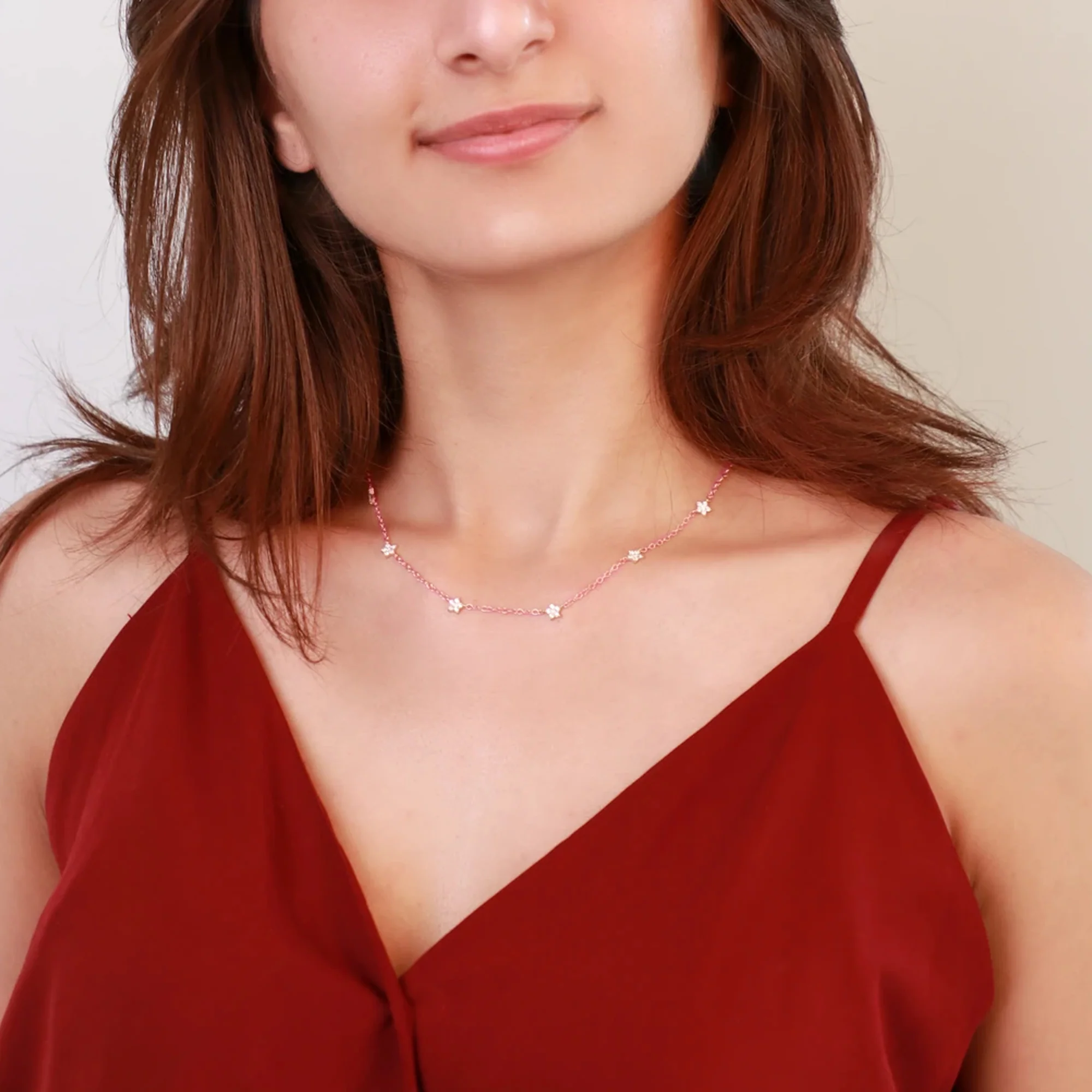 Rose Gold Star Constellation Necklace & Earrings Set - Image 4