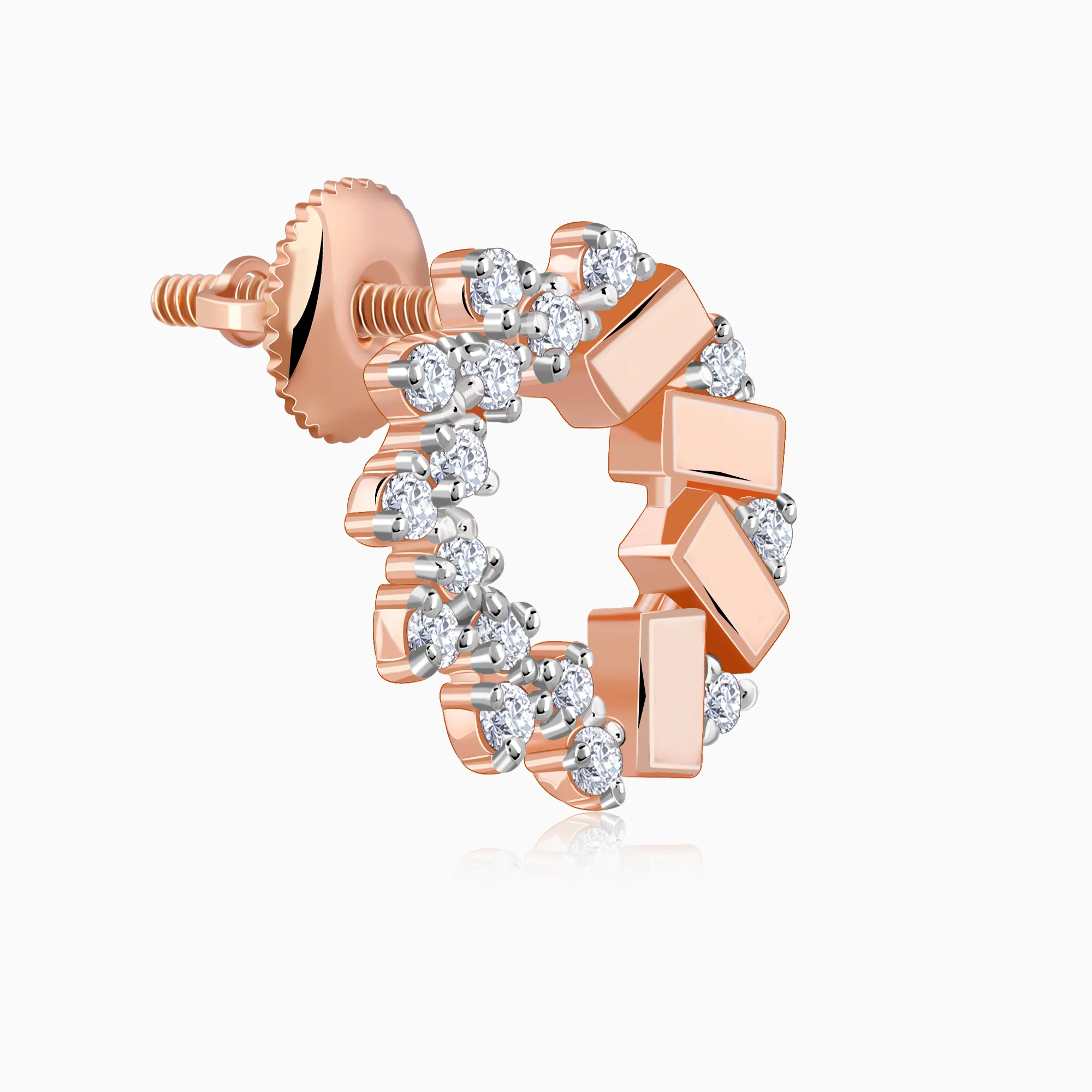 Rose Gold Crimson Halo Lab Grown Diamond Studs - Image 4