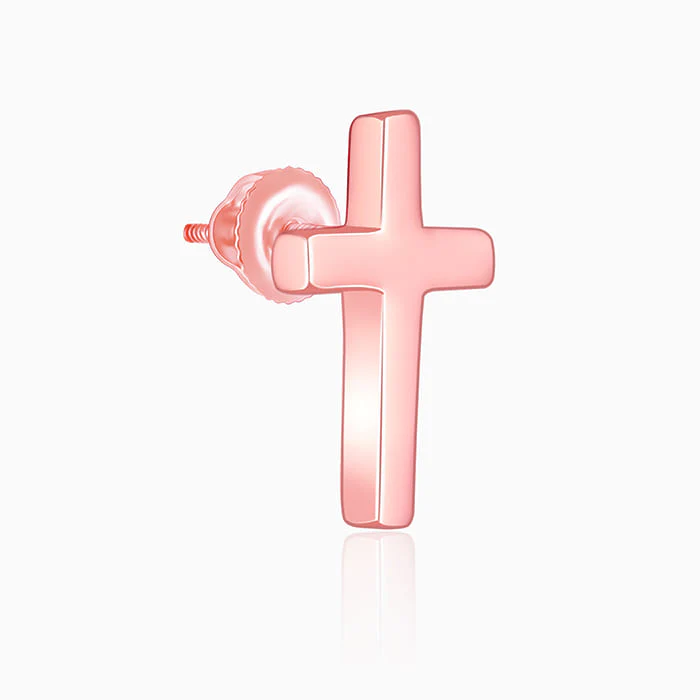 Rose Gold Cross of Grace Earrings - Image 4