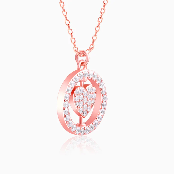Rose Gold Custom Endless Love Pendant With  Link Chain - Image 6