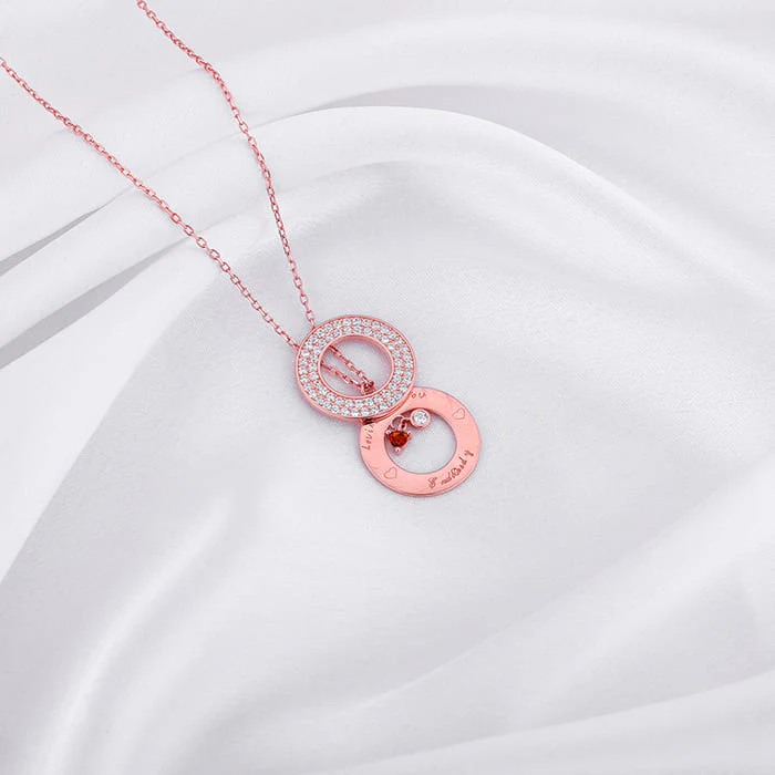 Rose Gold Custom Loving You Endlessly Pendant With Link Chain - Image 4
