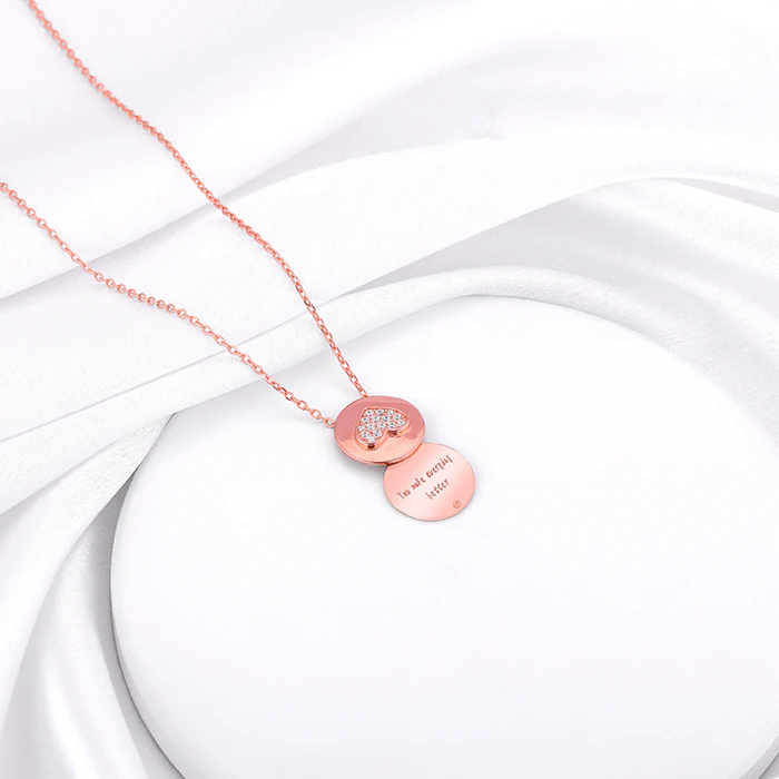 Rose Gold CustomEveryday Better Pendant With Link Chain - Image 3