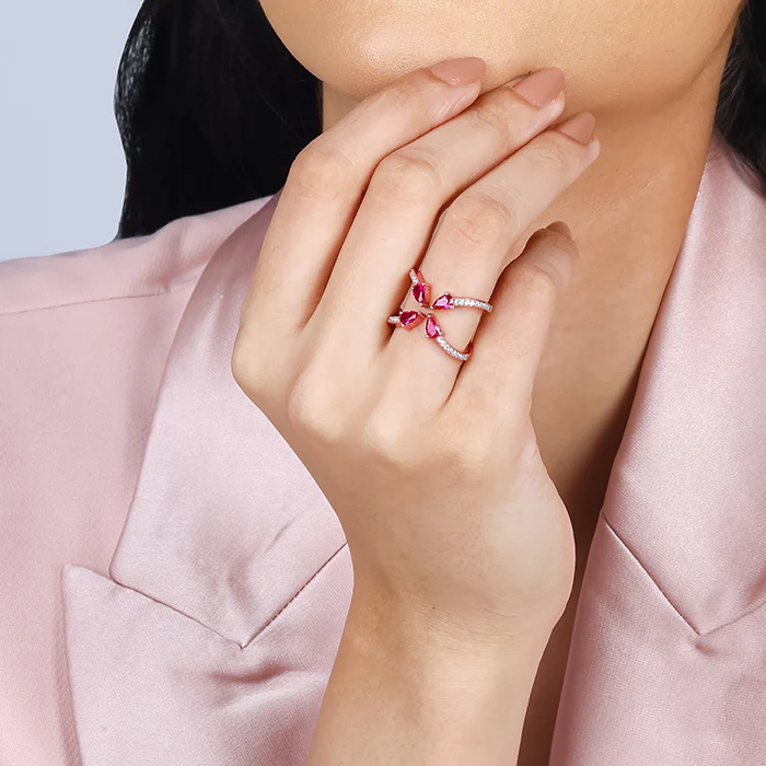 Rose Gold Cute Carnation Ring - Image 3
