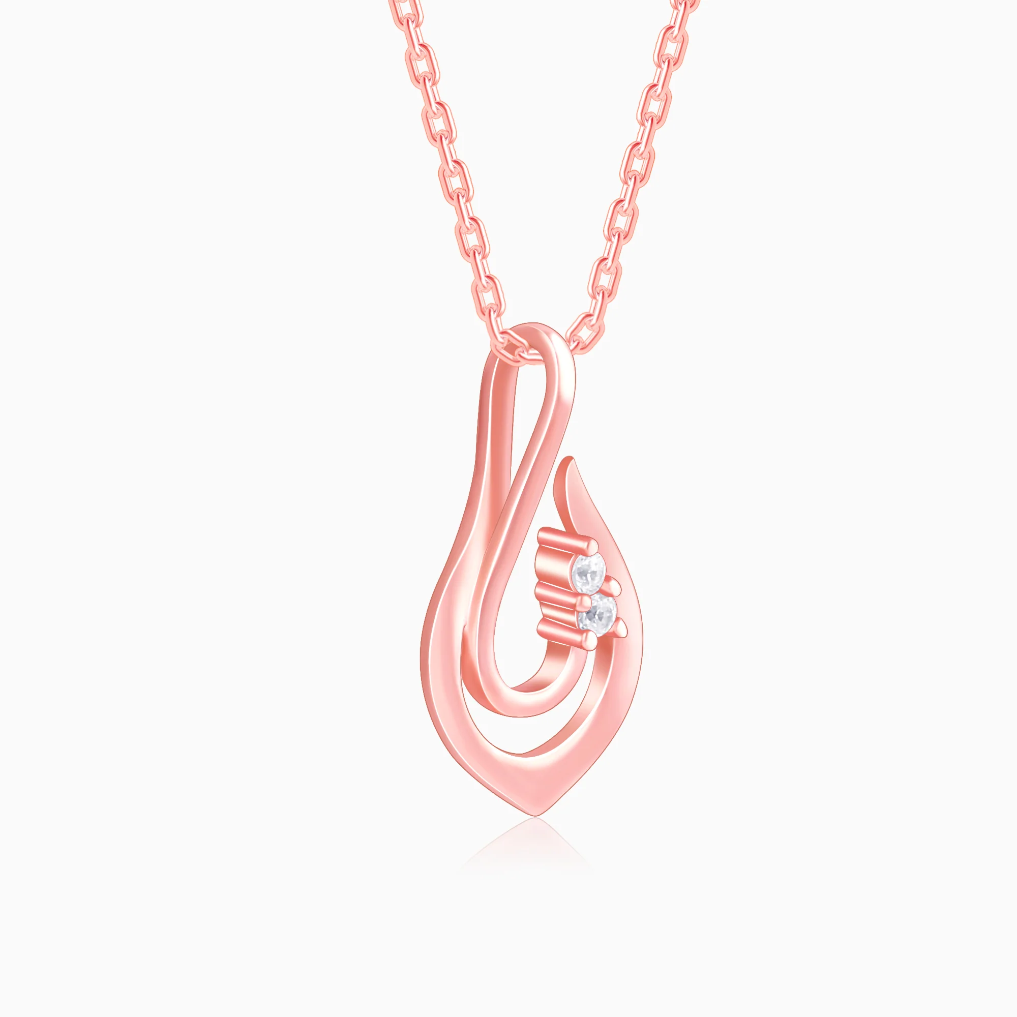 Rose Gold Cute Drop Pendant With Link Chain - Image 4