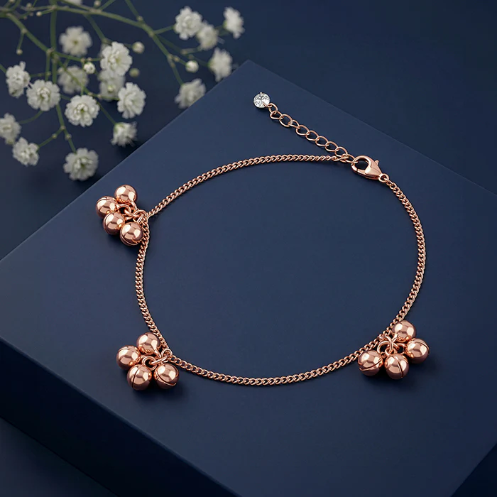 Rose Gold Cute Orb Anklet - Image 2