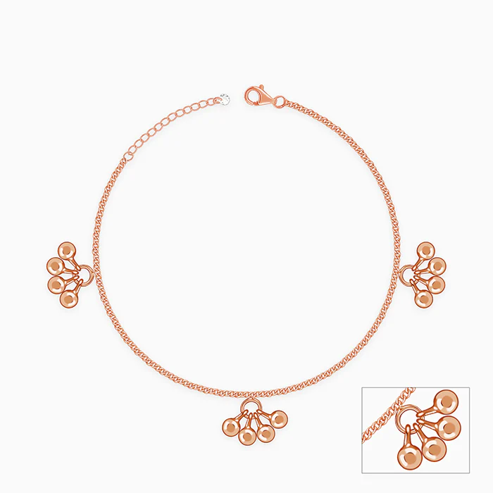 Rose Gold Cute Orb Anklet - Image 3