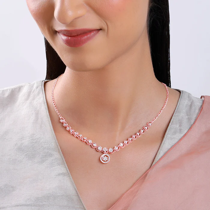 Rose Gold Daisy Necklace - Image 3