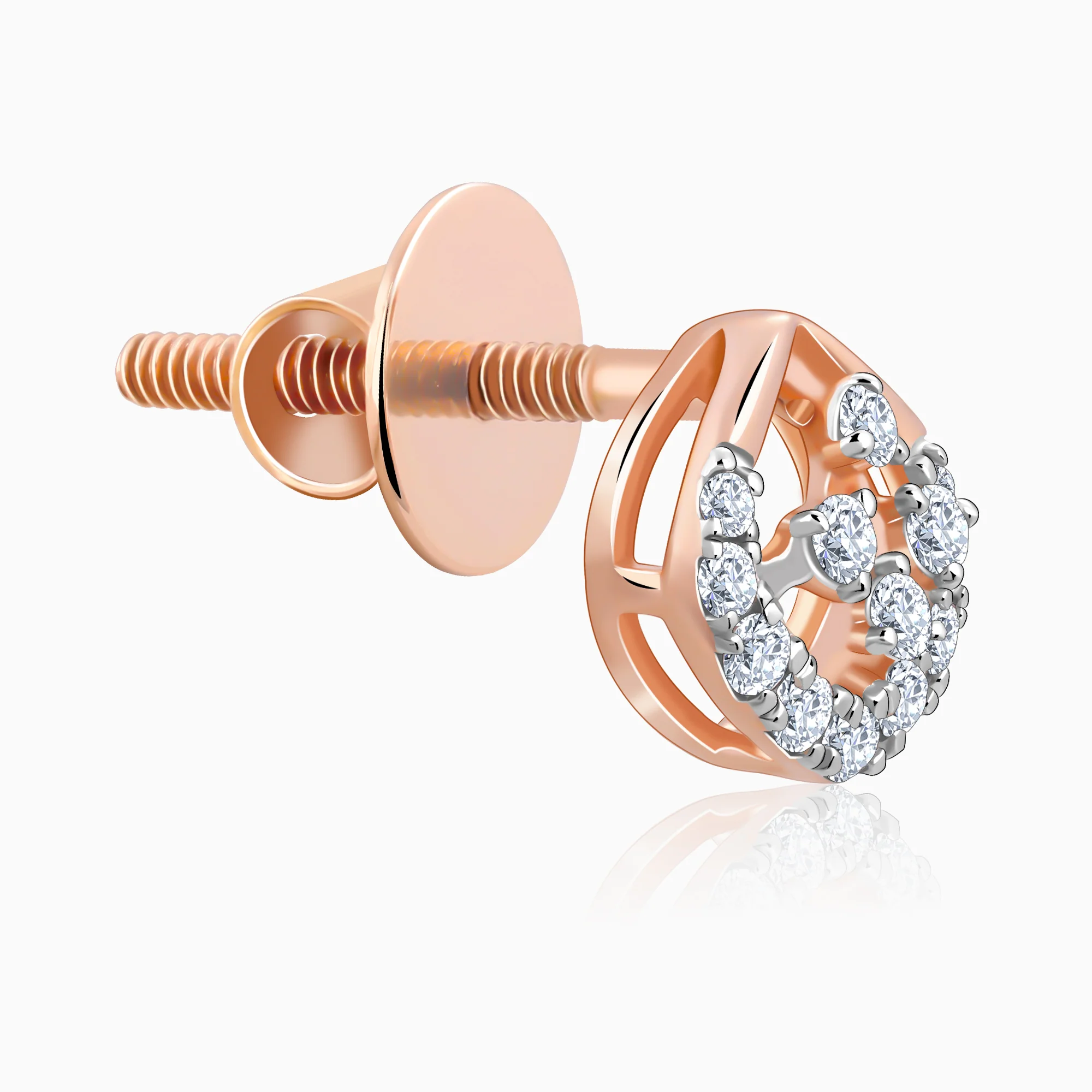 Rose Gold Dazzle Duo Lab Grown Diamond Earrings - Image 4