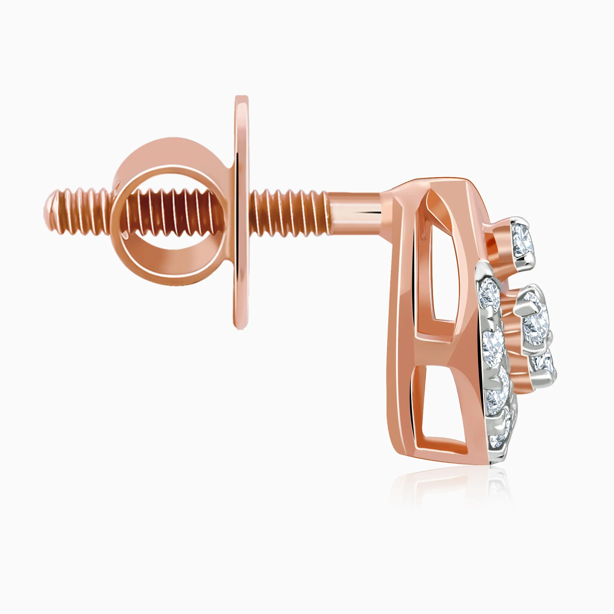 Rose Gold Dazzle Duo Diamond Studs - Image 5