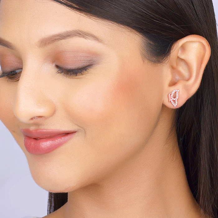 Rose Gold Dazzling Butterfly Earrings - Image 3