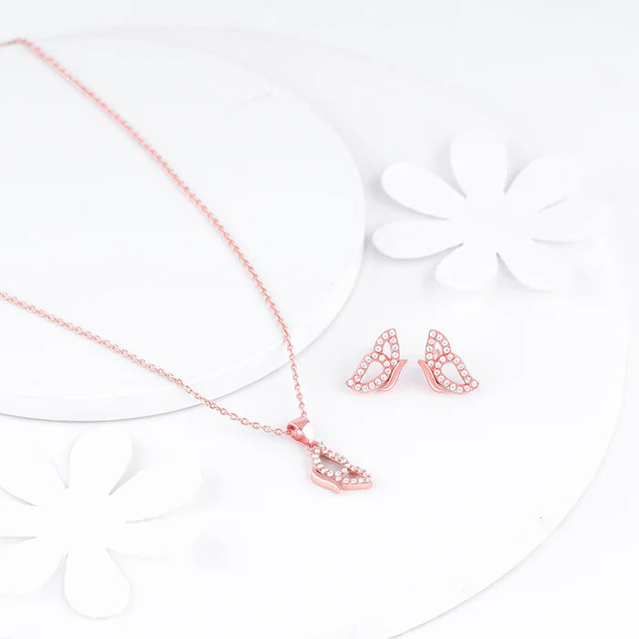 Rose Gold Dazzling Butterfly Set - Image 2