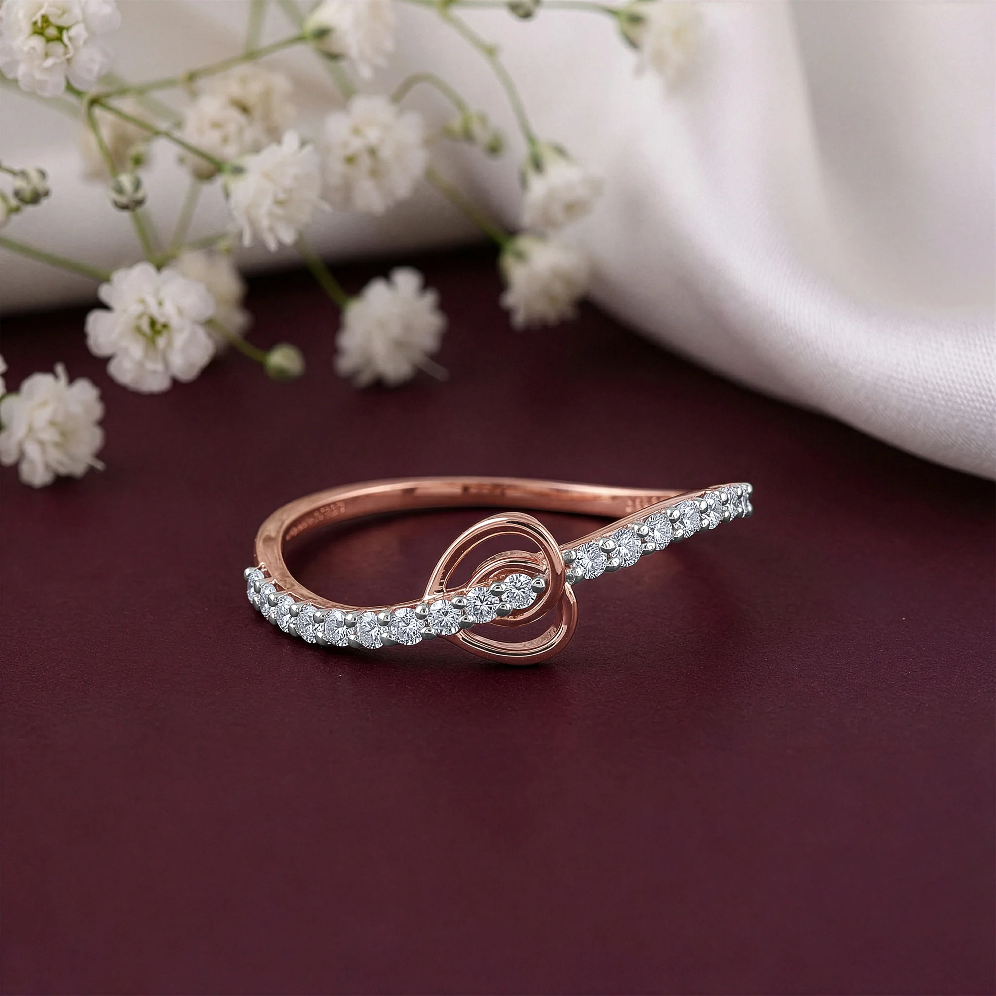 Rose Gold Dazzling Love Lab Grown Diamond Ring - Image 2