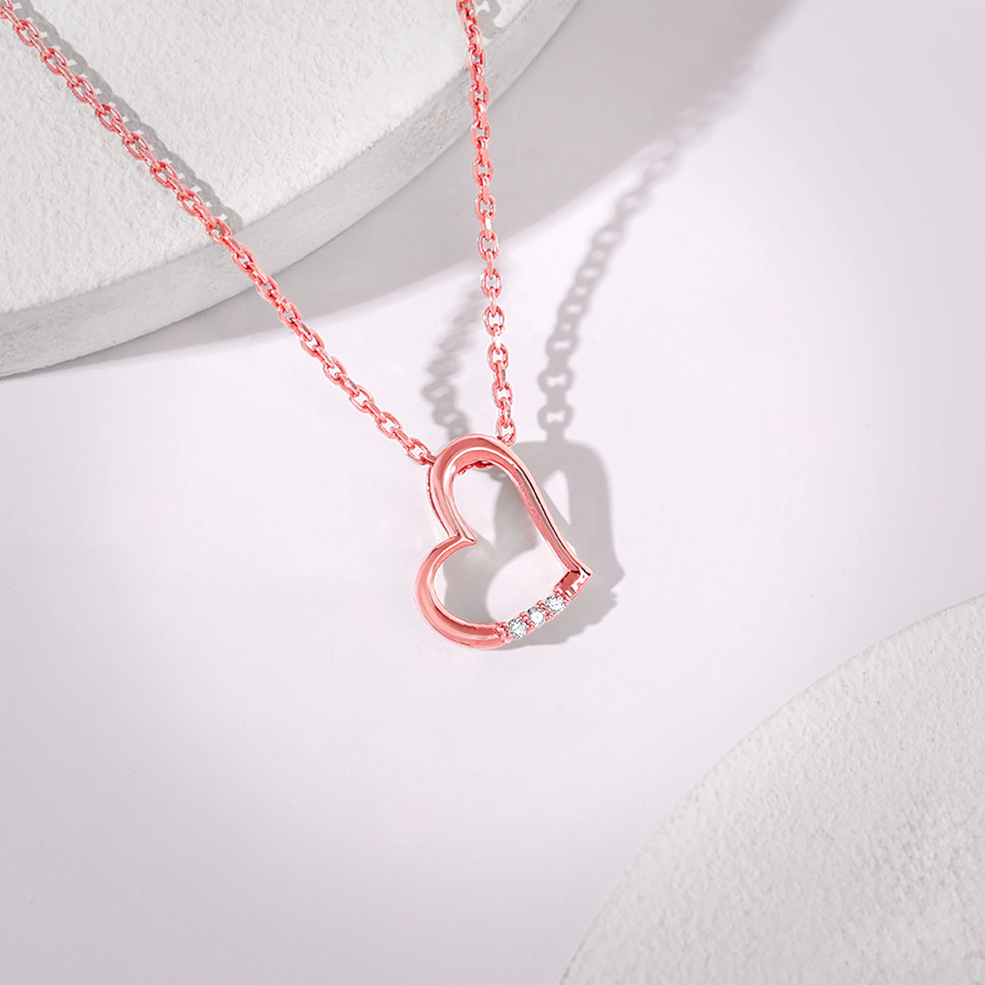 Rose Gold Deeper Love Pendant With Link Chain - Image 2