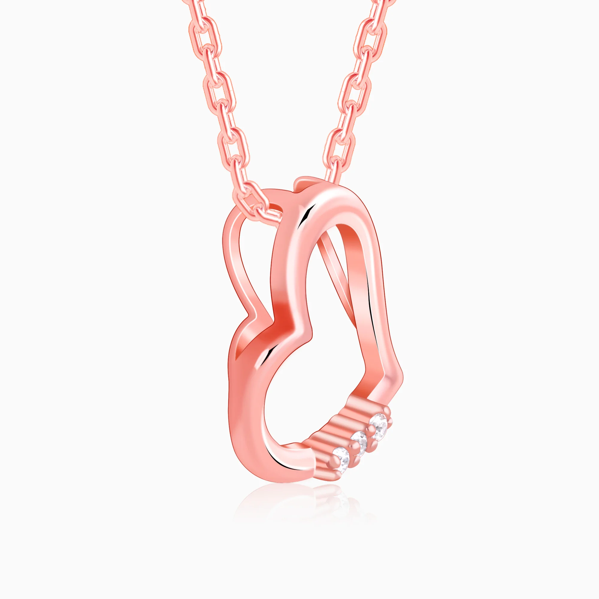 Rose Gold Deeper Love Pendant With Link Chain - Image 4