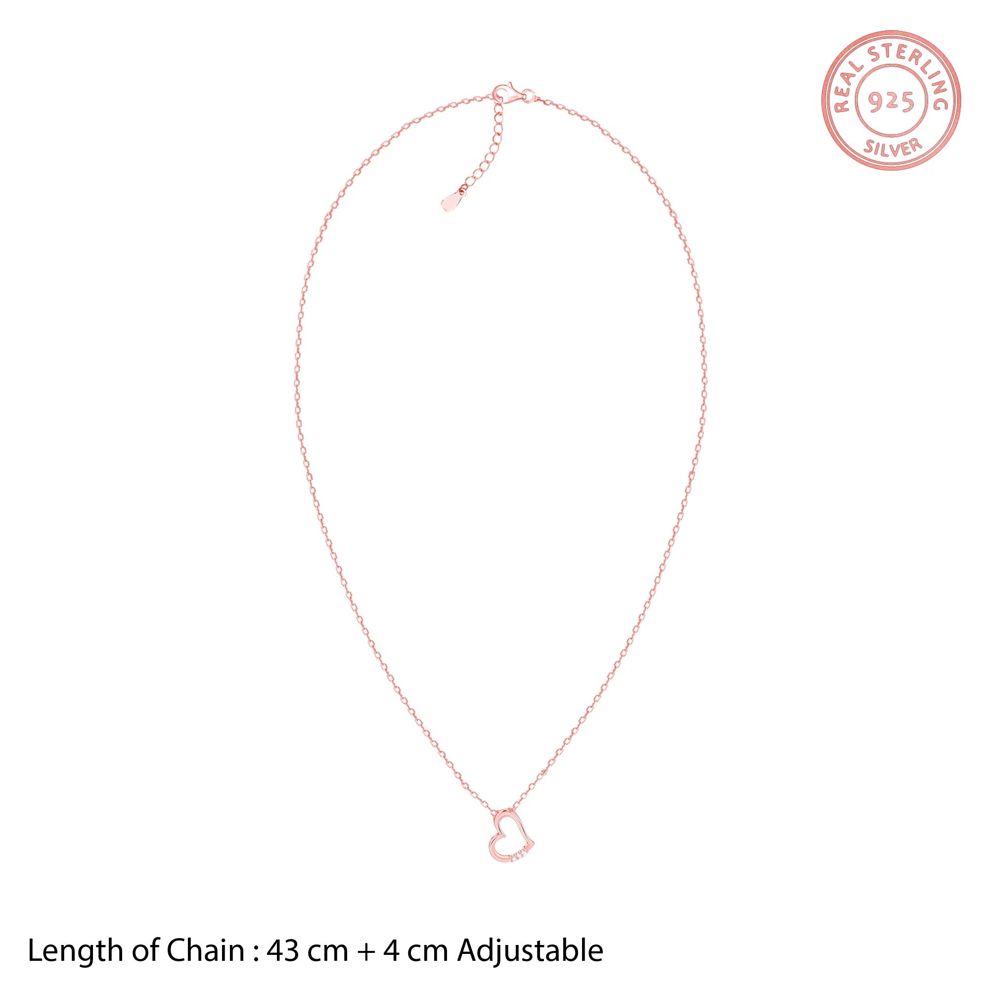 Rose Gold Deeper Love Pendant With Link Chain - Image 6
