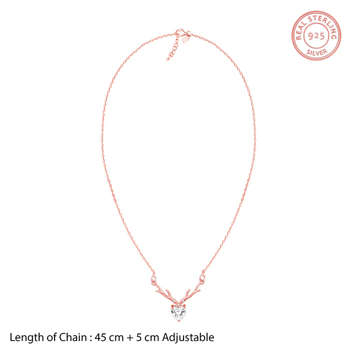 Rose Gold Deer Heart Necklace - Image 7
