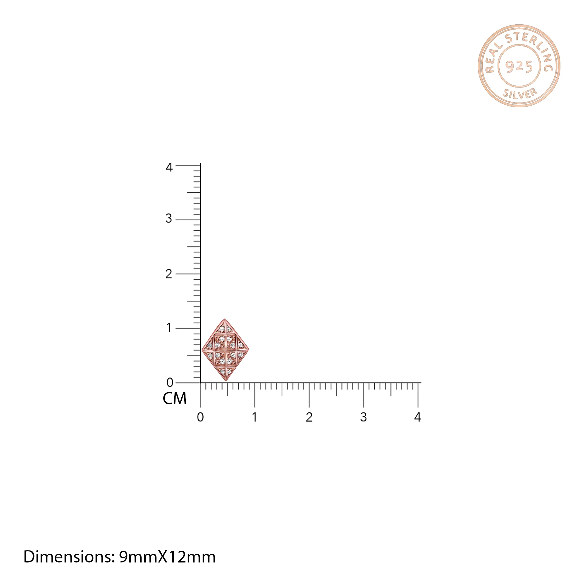 Rose Gold Zircon Stud Earrings - Image 4