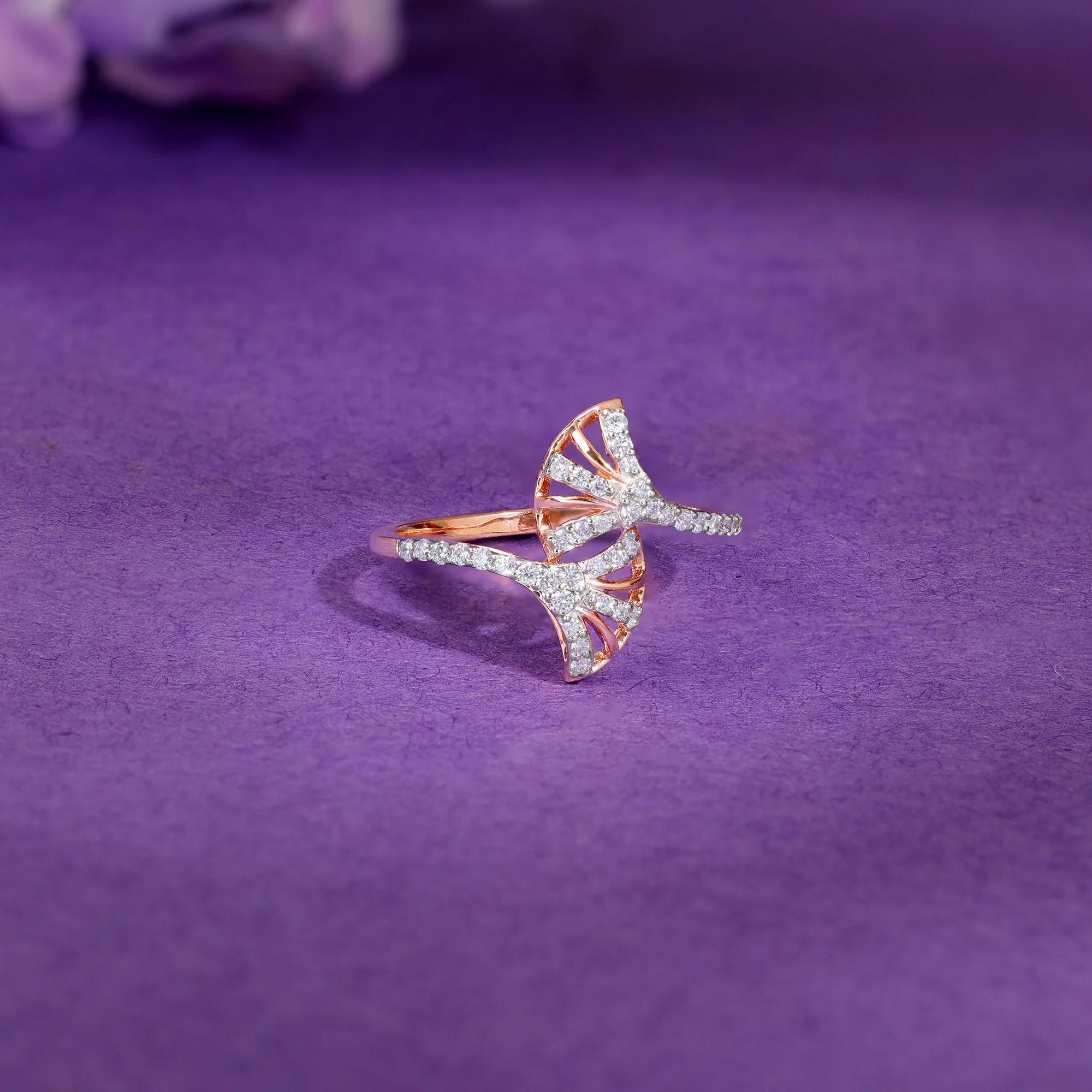 Rose Gold Divine Duet Lab Grown Diamond Ring - Image 2
